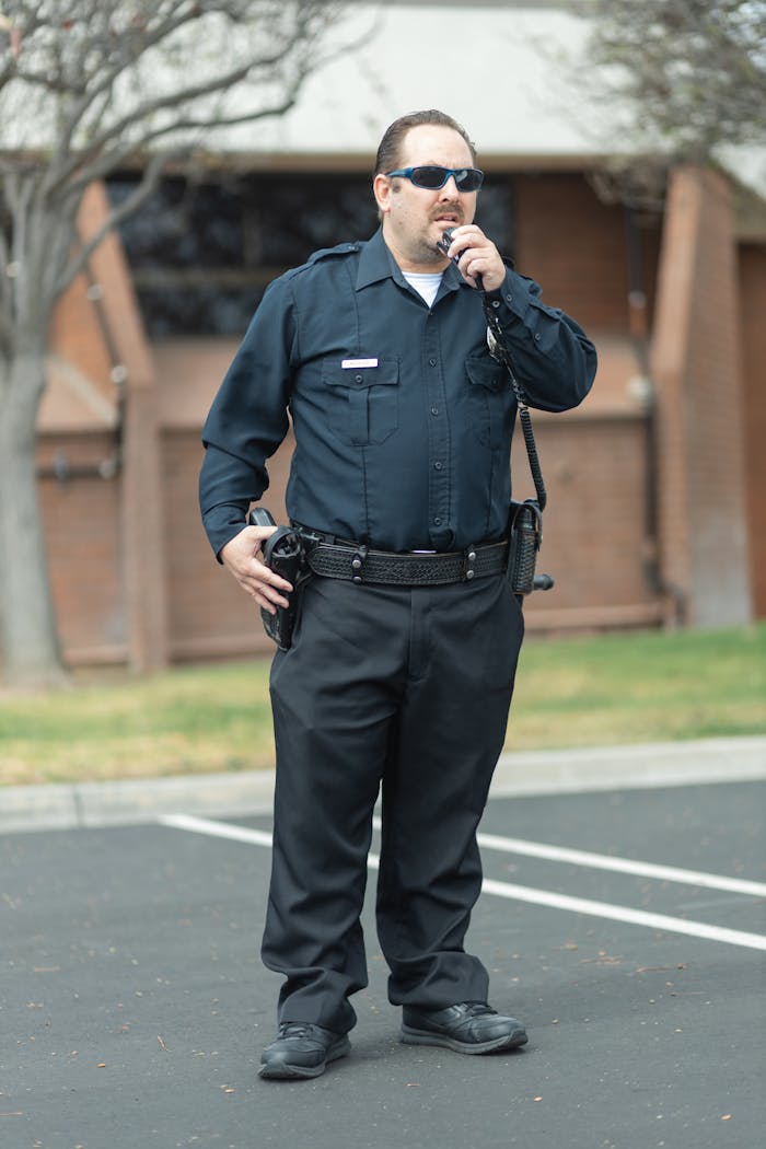 Police Officer Wearing Black Sunglasses